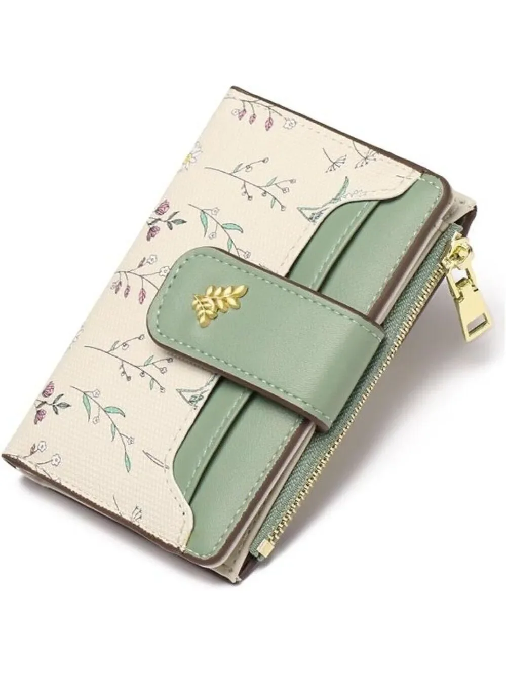 Small Womens Wallet RFID Leather Bifold Zipper Credit Card Holder Purse